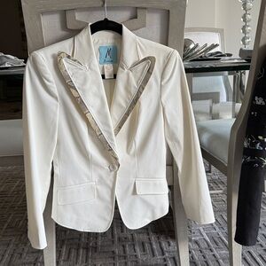 Marciano Cream Blazer with Snake Print Detail